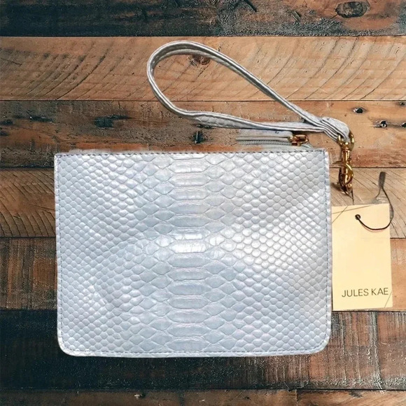 Blue Snakeskin Pattern Wristlet Clutch - Picture 1 of 2